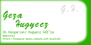 geza hugyecz business card